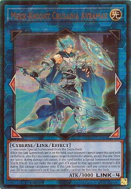 Mekk-Knight Crusadia Avramax [RA01-EN044] Prismatic Ultimate Rare | Mega City Incorporated