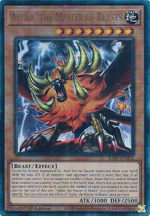 Alpha, the Master of Beasts [RA01-EN022] Prismatic Ultimate Rare | Mega City Incorporated