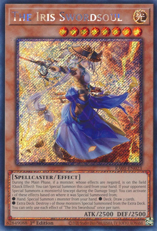 The Iris Swordsoul [RA01-EN023] Platinum Secret Rare | Mega City Incorporated