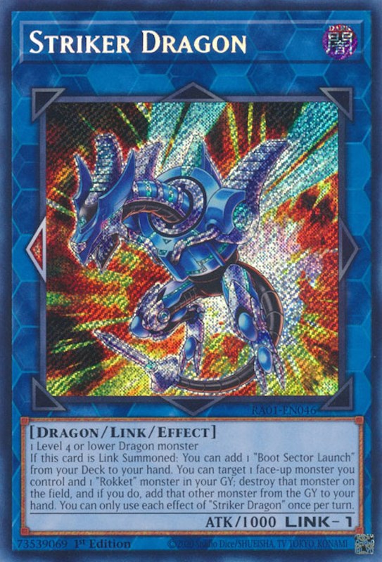 Striker Dragon [RA01-EN046] Secret Rare | Mega City Incorporated