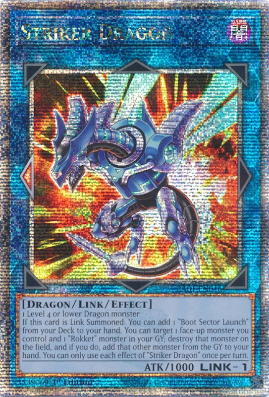 Striker Dragon [RA01-EN046] Quarter Century Secret Rare | Mega City Incorporated