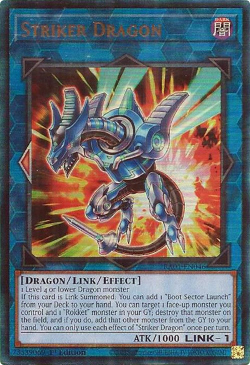 Striker Dragon [RA01-EN046] Prismatic Ultimate Rare | Mega City Incorporated