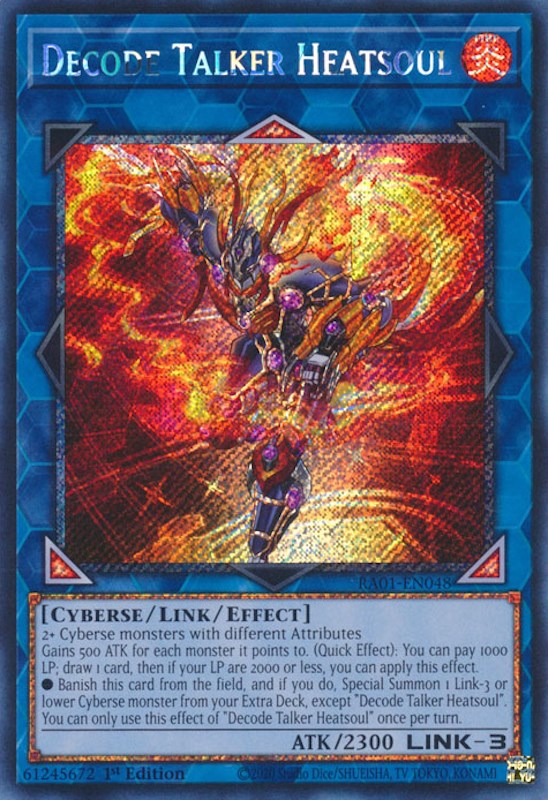 Decode Talker Heatsoul [RA01-EN048] Platinum Secret Rare | Mega City Incorporated