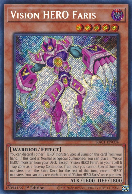 Vision HERO Faris [RA01-EN004] Secret Rare | Mega City Incorporated