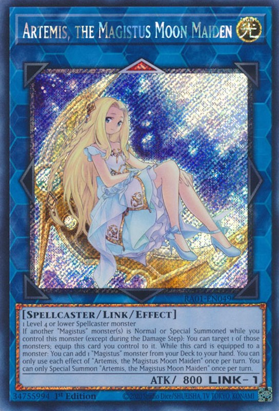 Artemis, the Magistus Moon Maiden [RA01-EN049] Platinum Secret Rare | Mega City Incorporated