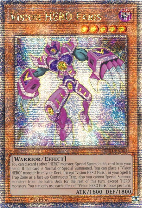 Vision HERO Faris [RA01-EN004] Quarter Century Secret Rare | Mega City Incorporated