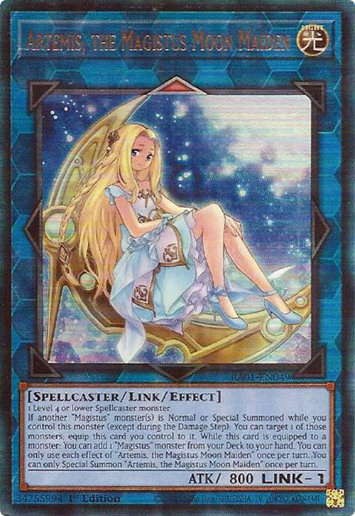 Artemis, the Magistus Moon Maiden [RA01-EN049] Prismatic Ultimate Rare | Mega City Incorporated