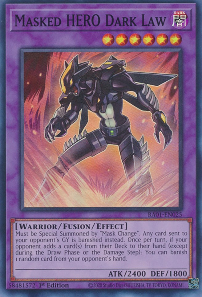 Masked HERO Dark Law [RA01-EN025] Super Rare | Mega City Incorporated