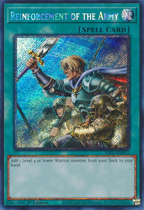 Reinforcement of the Army [RA01-EN051] Platinum Secret Rare | Mega City Incorporated