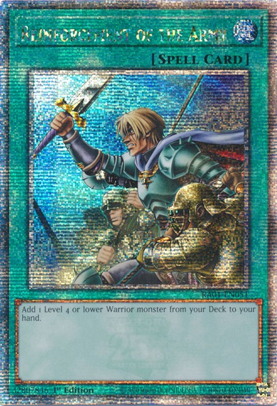 Reinforcement of the Army [RA01-EN051] Quarter Century Secret Rare | Mega City Incorporated