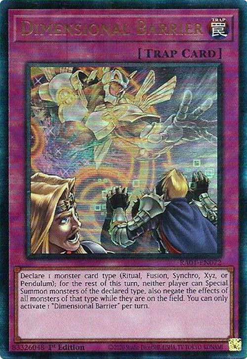 Dimensional Barrier [RA01-EN072] Prismatic Ultimate Rare | Mega City Incorporated