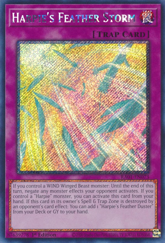 Harpie's Feather Storm [RA01-EN073] Platinum Secret Rare | Mega City Incorporated