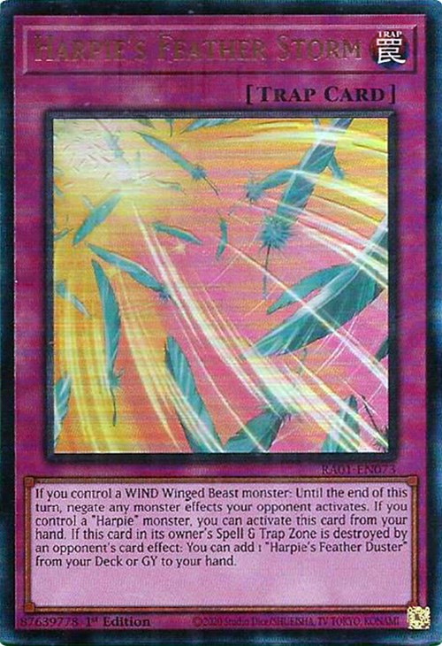 Harpie's Feather Storm [RA01-EN073] Prismatic Ultimate Rare | Mega City Incorporated