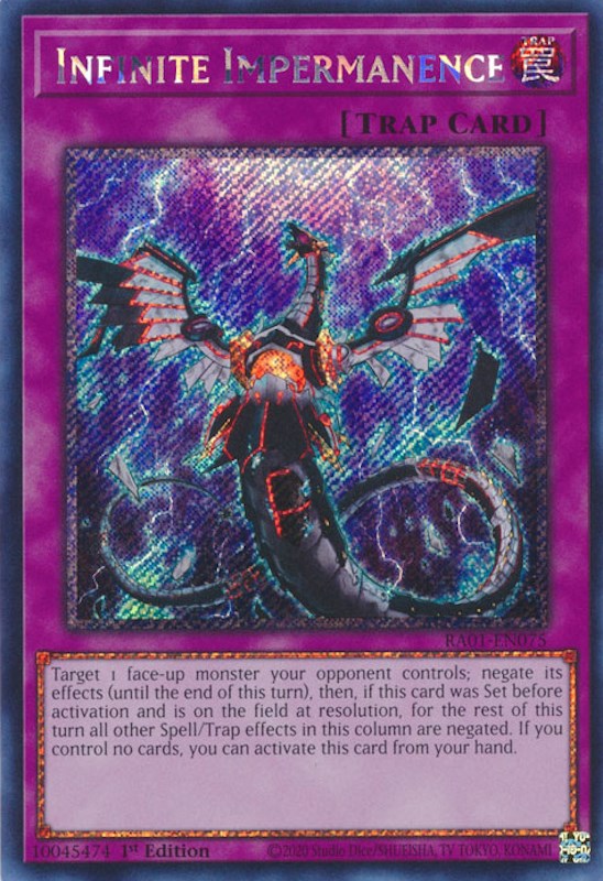 Infinite Impermanence [RA01-EN075] Platinum Secret Rare | Mega City Incorporated