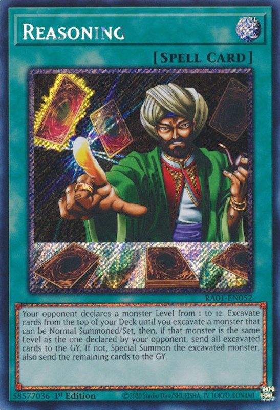 Reasoning [RA01-EN052] Platinum Secret Rare | Mega City Incorporated