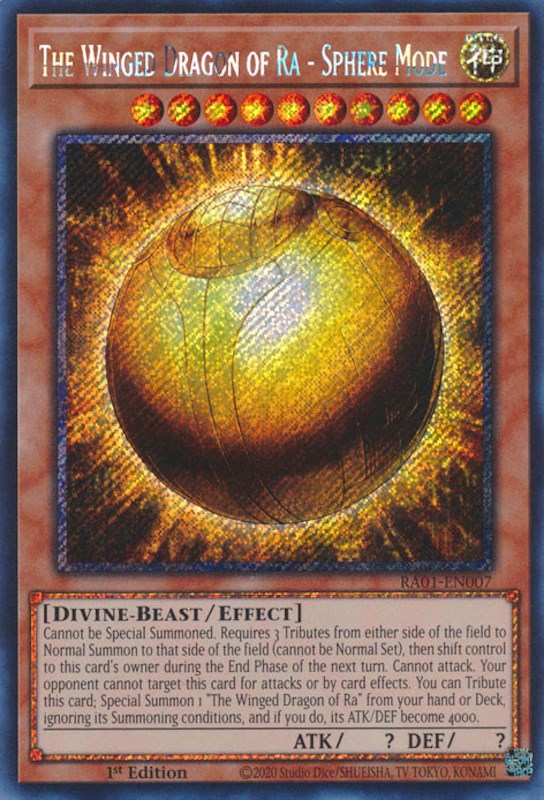 The Winged Dragon of Ra - Sphere Mode [RA01-EN007] Platinum Secret Rare | Mega City Incorporated