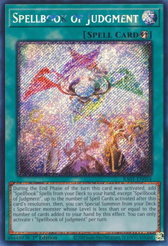 Spellbook of Judgment [RA01-EN054] Platinum Secret Rare | Mega City Incorporated