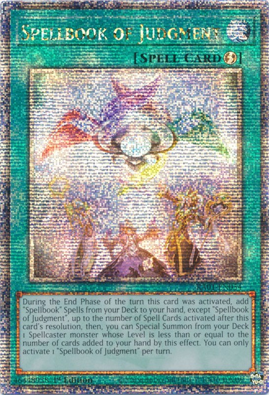 Spellbook of Judgment [RA01-EN054] Quarter Century Secret Rare | Mega City Incorporated