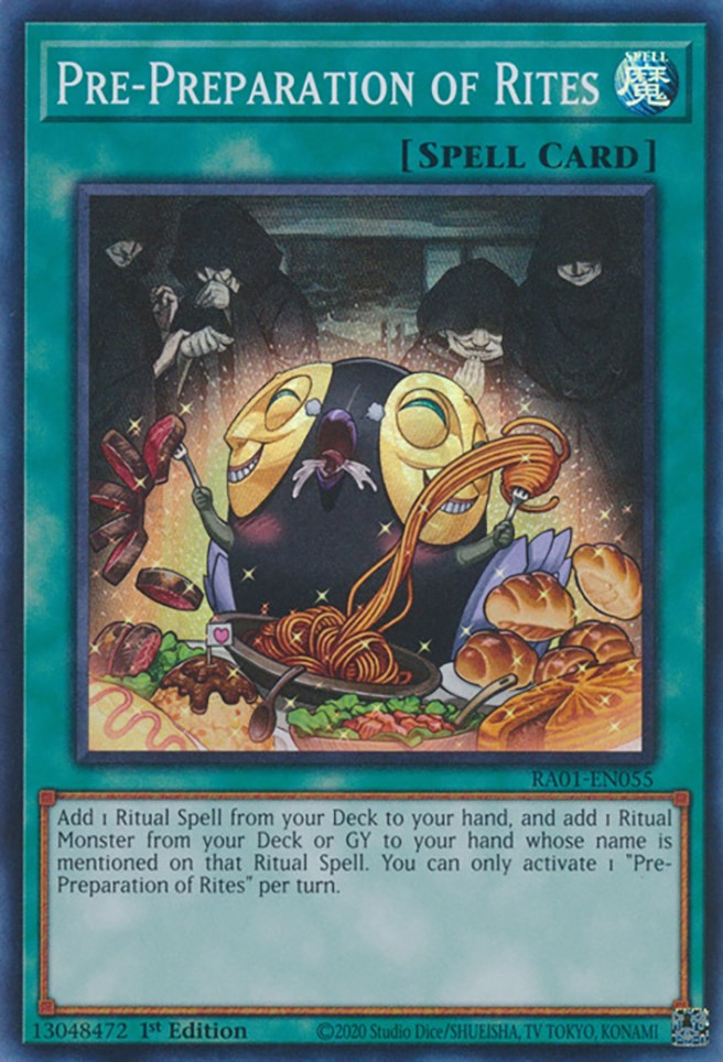 Pre-Preparation of Rites [RA01-EN055] Super Rare | Mega City Incorporated