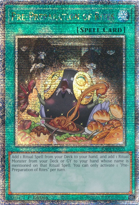 Pre-Preparation of Rites [RA01-EN055] Quarter Century Secret Rare | Mega City Incorporated