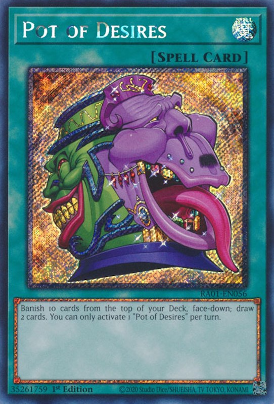 Pot of Desires [RA01-EN056] Platinum Secret Rare | Mega City Incorporated