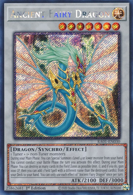 Ancient Fairy Dragon [RA01-EN030] Platinum Secret Rare | Mega City Incorporated