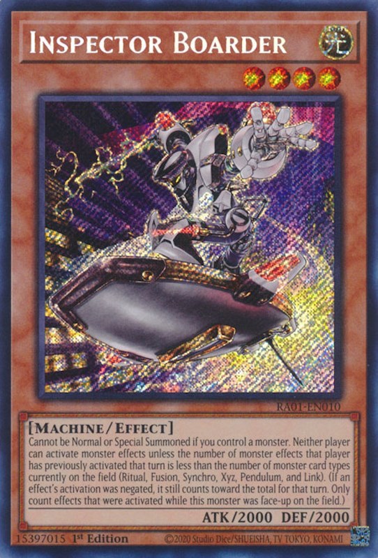 Inspector Boarder [RA01-EN010] Secret Rare | Mega City Incorporated