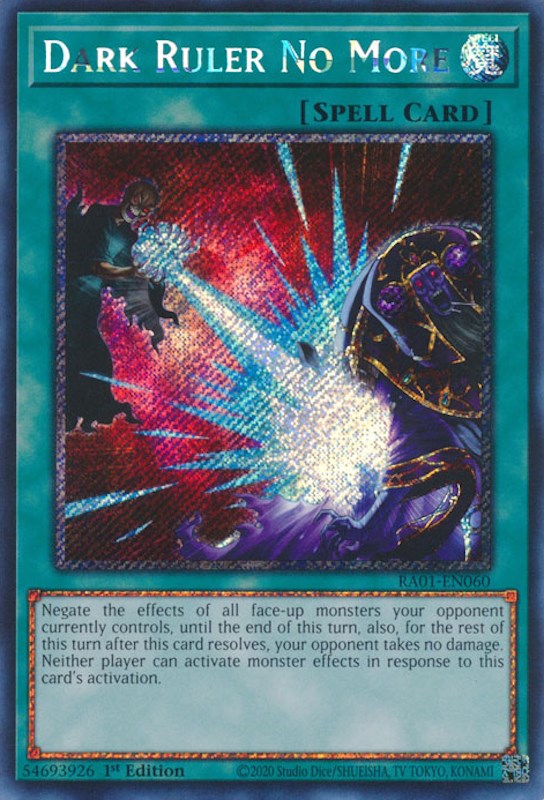 Dark Ruler No More [RA01-EN060] Platinum Secret Rare | Mega City Incorporated