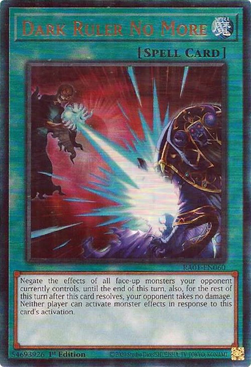 Dark Ruler No More [RA01-EN060] Prismatic Ultimate Rare | Mega City Incorporated