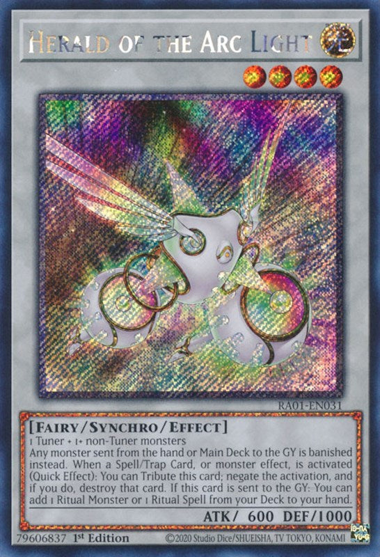 Herald of the Arc Light [RA01-EN031] Platinum Secret Rare | Mega City Incorporated