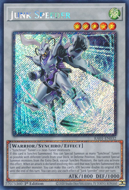 Junk Speeder [RA01-EN032] Platinum Secret Rare | Mega City Incorporated