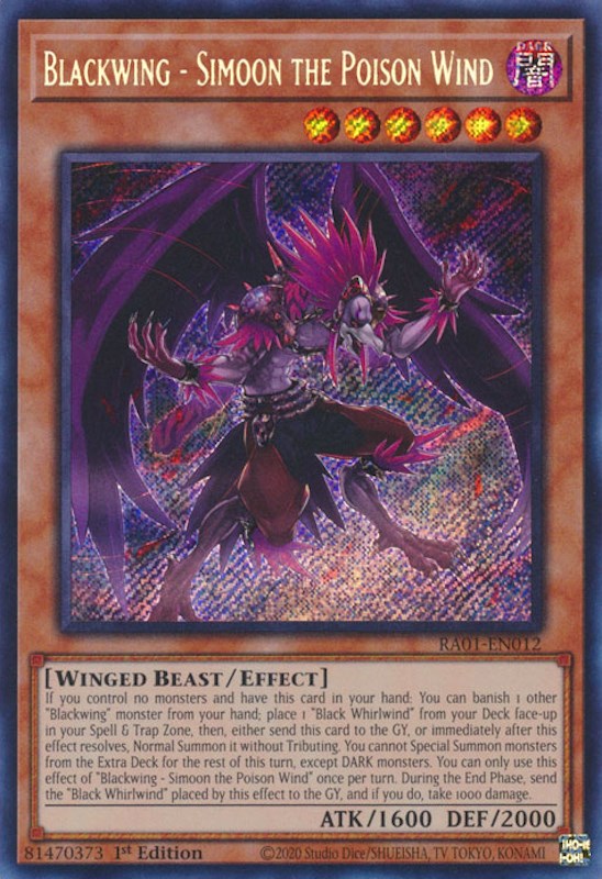 Blackwing - Simoon the Poison Wind [RA01-EN012] Secret Rare | Mega City Incorporated