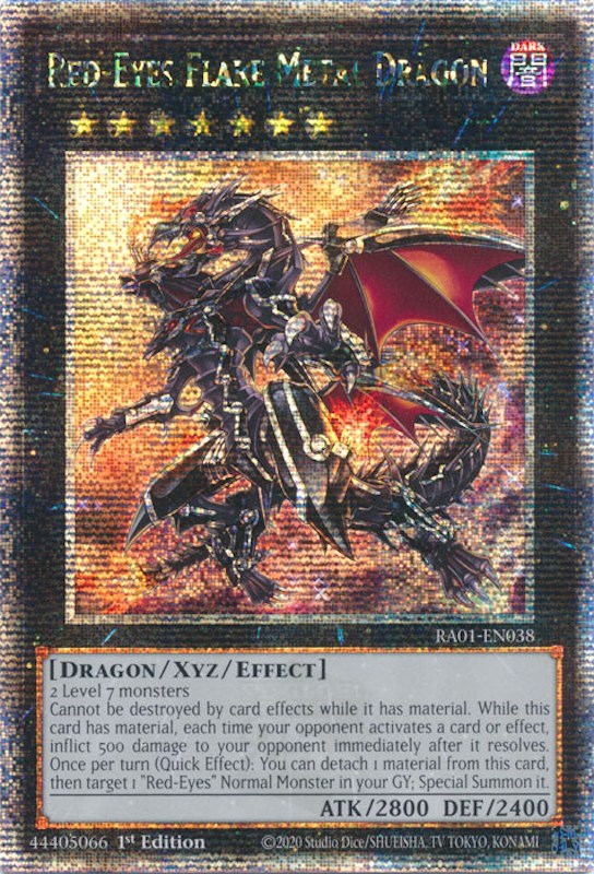 Red-Eyes Flare Metal Dragon [RA01-EN038] Quarter Century Secret Rare | Mega City Incorporated