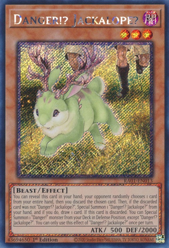 Danger!? Jackalope? [RA01-EN013] Platinum Secret Rare | Mega City Incorporated