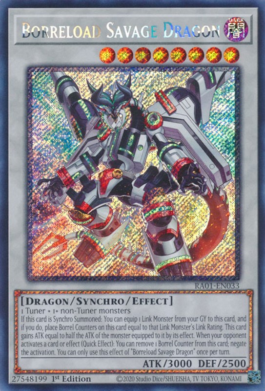 Borreload Savage Dragon [RA01-EN033] Platinum Secret Rare | Mega City Incorporated