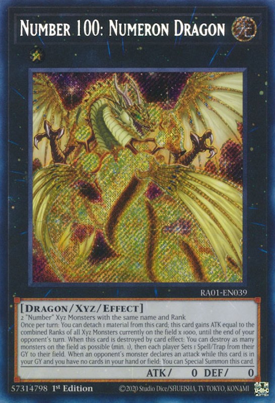 Number 100: Numeron Dragon [RA01-EN039] Secret Rare | Mega City Incorporated