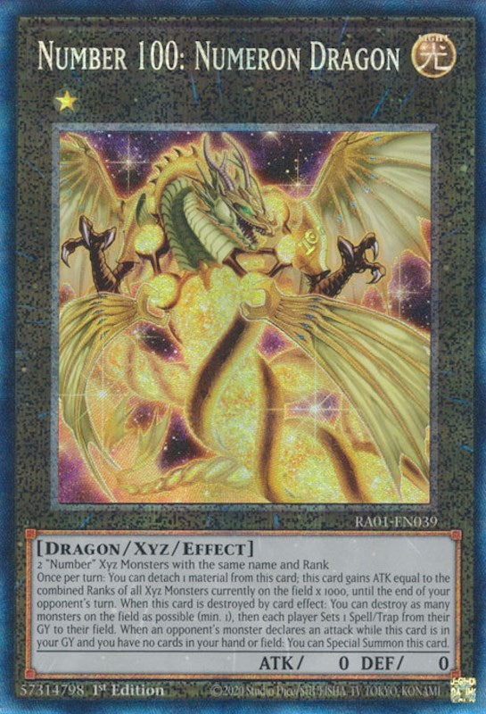 Number 100: Numeron Dragon [RA01-EN039] Prismatic Collector's Rare | Mega City Incorporated