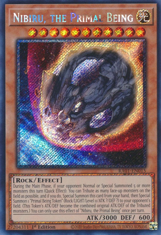 Nibiru, the Primal Being [RA01-EN015] Platinum Secret Rare | Mega City Incorporated