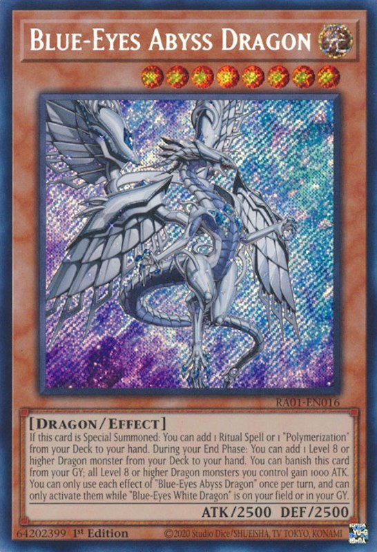 Blue-Eyes Abyss Dragon [RA01-EN016] Secret Rare | Mega City Incorporated