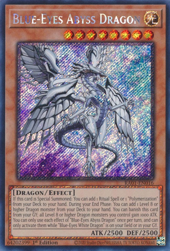 Blue-Eyes Abyss Dragon [RA01-EN016] Platinum Secret Rare | Mega City Incorporated