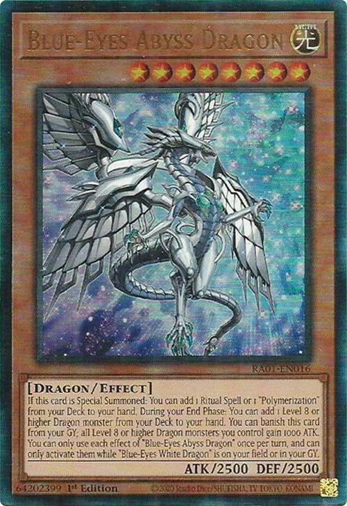 Blue-Eyes Abyss Dragon [RA01-EN016] Prismatic Ultimate Rare | Mega City Incorporated