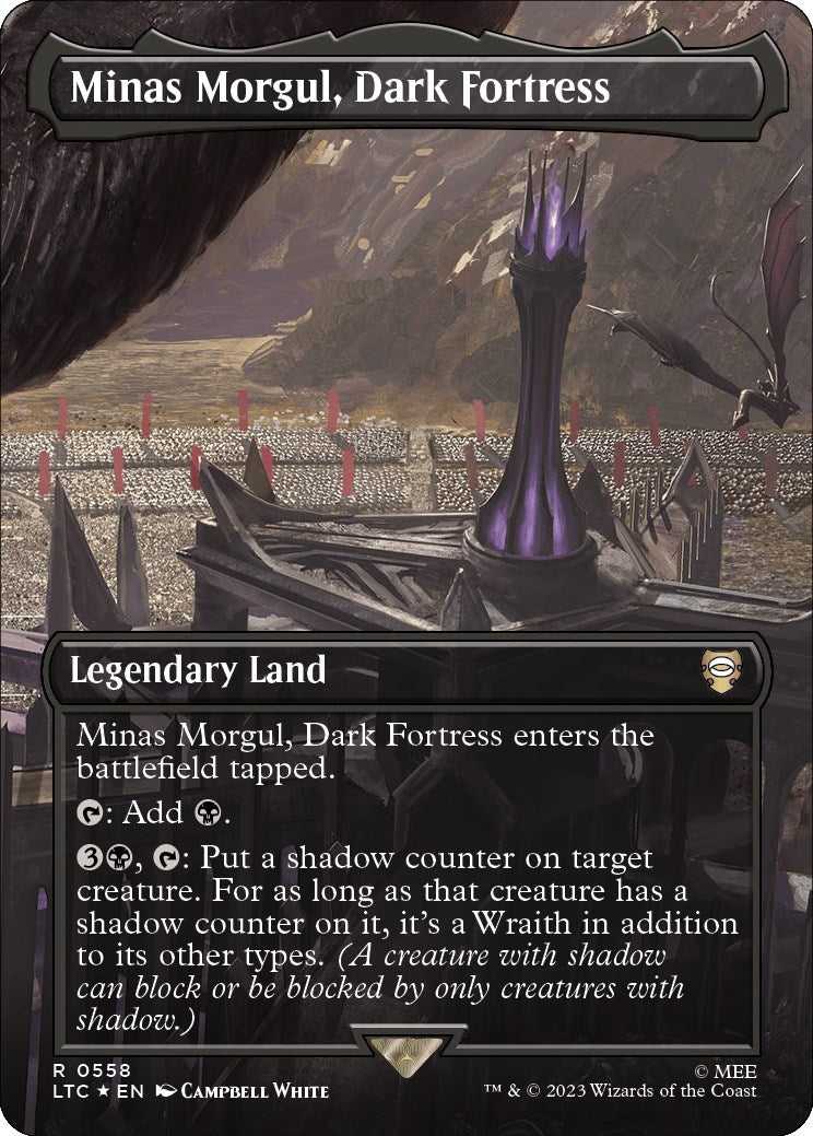 Minas Morgul, Dark Fortress (Borderless) (Surge Foil) [The Lord of the Rings: Tales of Middle-Earth Commander] | Mega City Incorporated