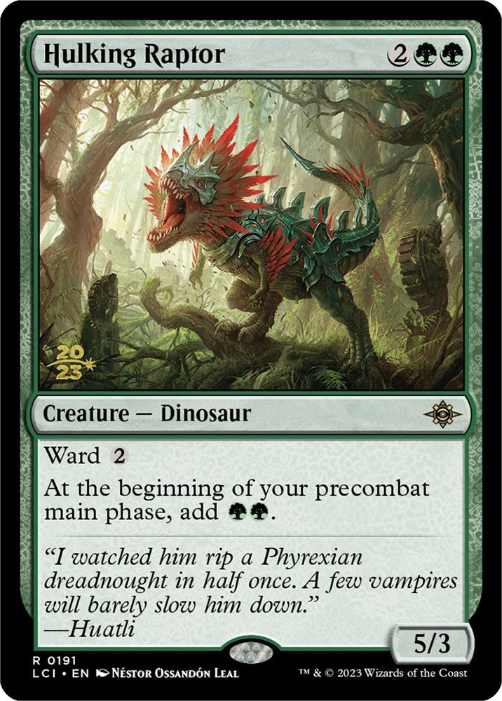 Hulking Raptor [The Lost Caverns of Ixalan Prerelease Cards] | Mega City Incorporated