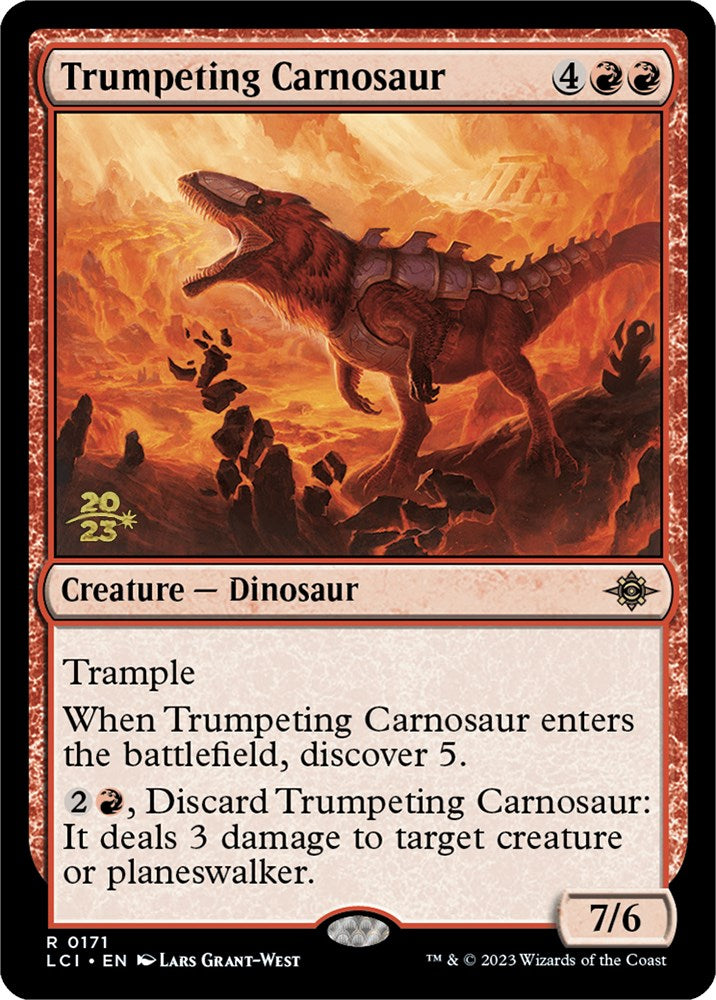 Trumpeting Carnosaur [The Lost Caverns of Ixalan Prerelease Cards] | Mega City Incorporated