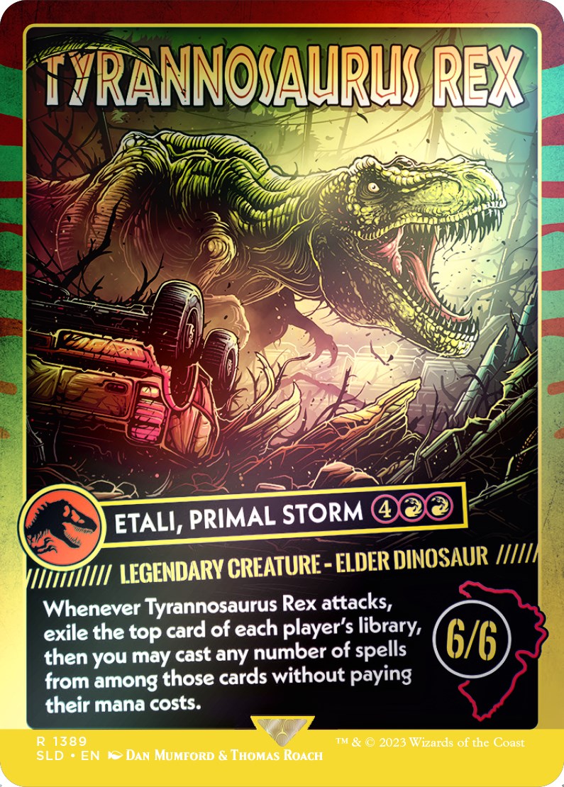 Tyrannosaurus Rex - Etali, Primal Storm (Rainbow Foil) [Secret Lair Drop Series] | Mega City Incorporated