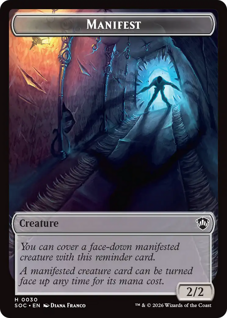 Elemental (0020) // Manifest Double-Sided Token [Secrets of Strixhaven Commander Tokens] | Mega City Incorporated