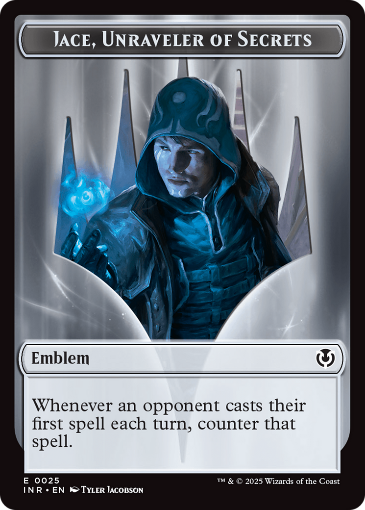 Human Wizard // Emblem - Jace, Unraveler of Secrets Double-Sided Token [Innistrad Remastered Tokens] | Mega City Incorporated