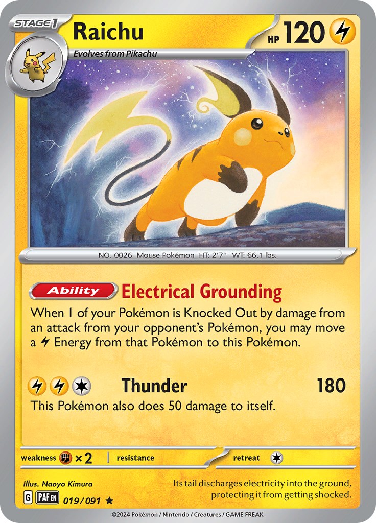 Raichu (019/091) [Scarlet & Violet: Paldean Fates] | Mega City Incorporated