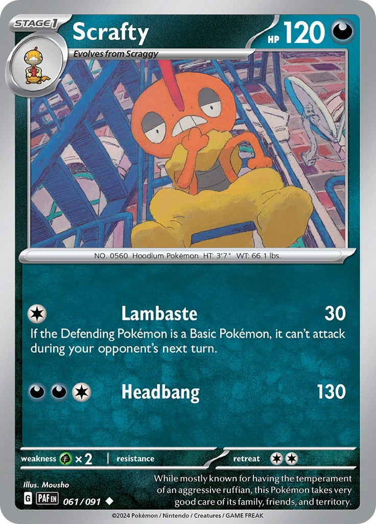 Scrafty (061/091) [Scarlet & Violet: Paldean Fates] | Mega City Incorporated