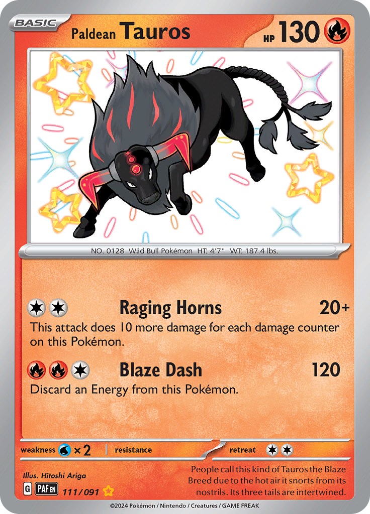 Paldean Tauros (111/091) [Scarlet & Violet: Paldean Fates] | Mega City Incorporated